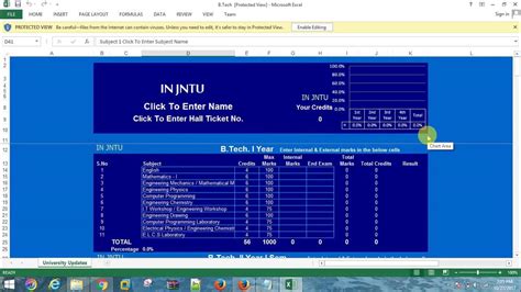 JNTUH B.Tech (R13) Aggregate Marks Calculator For All Branches.